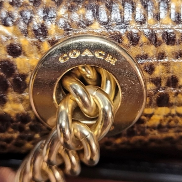 Coach Cassidy Lizard Embossed Leather Turnlock Chain Crossbody Bag F72671 - Picture 8 of 8